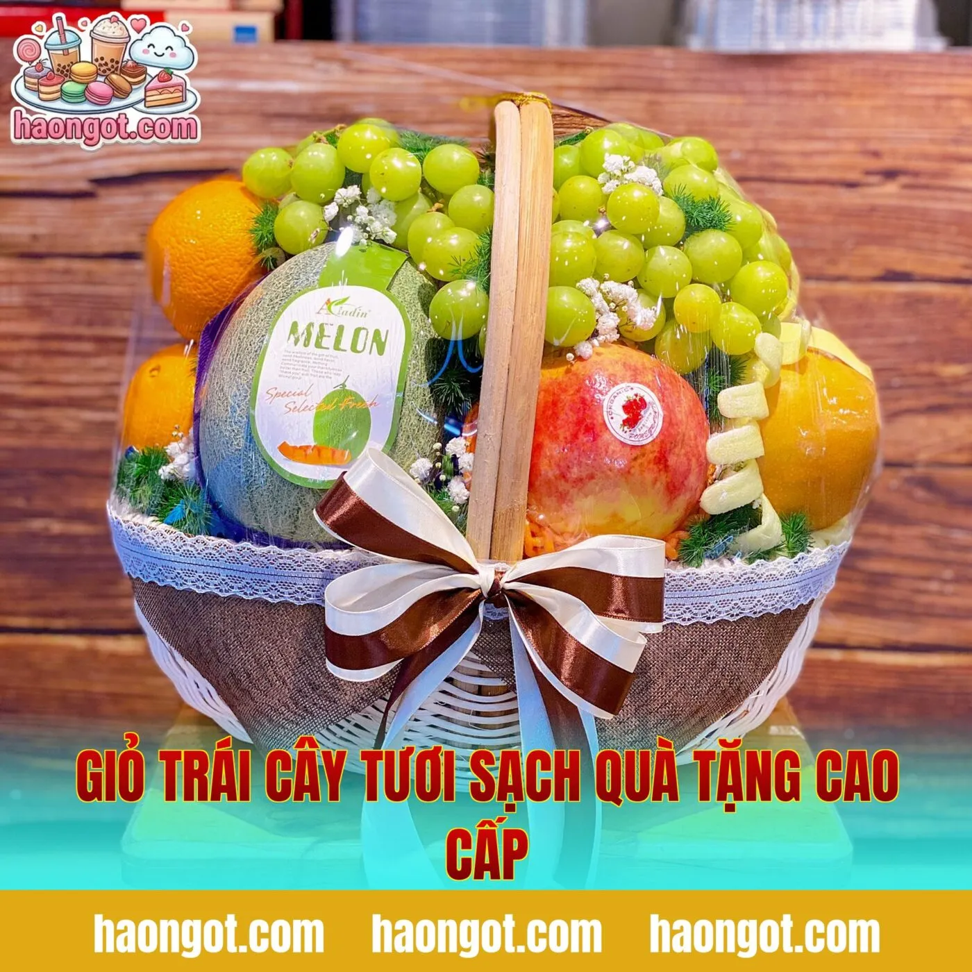 Giỏ trái cây tươi sạch quà tặng cao cấp