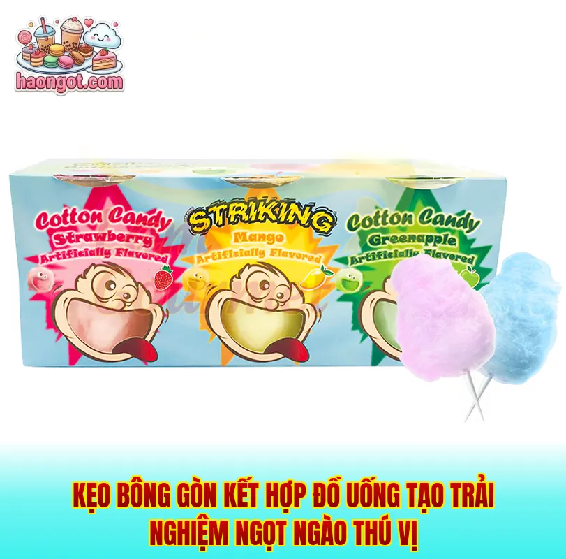 Kẹo bông gòn kết hợp đồ uống tạo trải nghiệm ngọt ngào thú vị