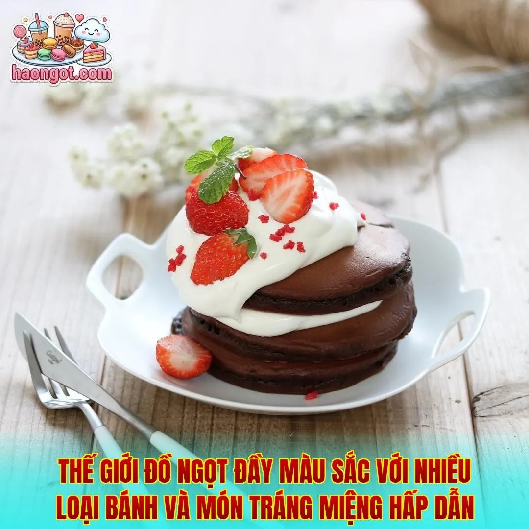 Thế giới đồ ngọt đầy màu sắc với nhiều loại bánh và món tráng miệng hấp dẫn