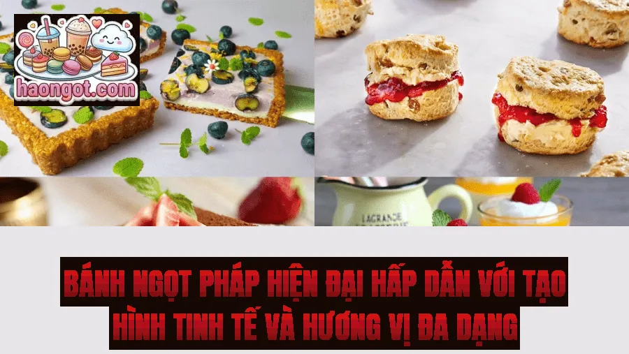 Bánh ngọt Pháp hiện đại hấp dẫn với tạo hình tinh tế và hương vị đa dạng