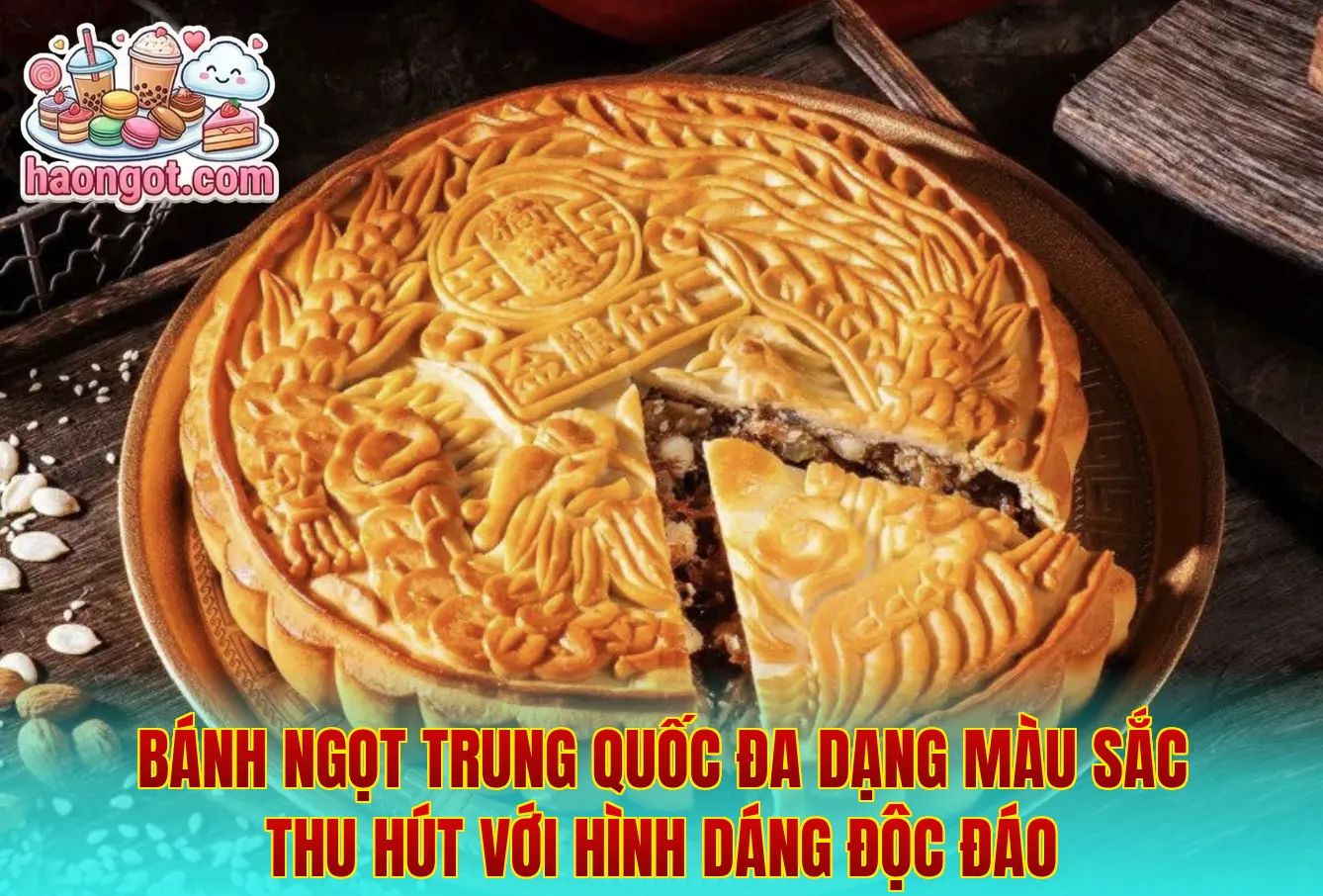 Bánh ngọt Trung Quốc đa dạng màu sắc thu hút với hình dáng độc đáo