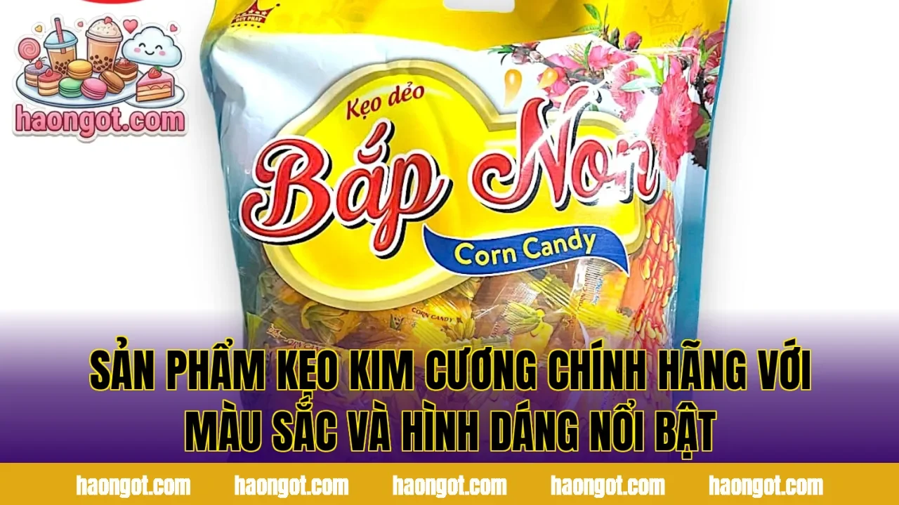 Sản phẩm kẹo kim cương chính hãng với màu sắc và hình dáng nổi bật